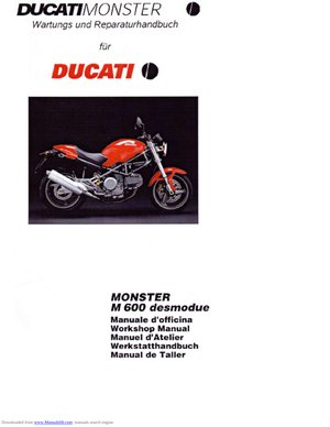 Manuale d'Officina Ducati Monster 600 1996-1999 (Multi-lingua)